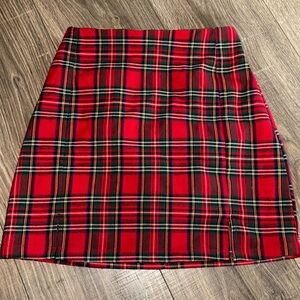 Red Plaid Skirt